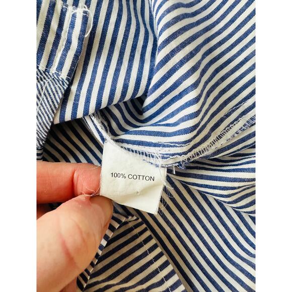 Women's Pinstripe Blouse Size Small/6 Sleeveless Summer Unique Statement Style - Picture 3 of 9